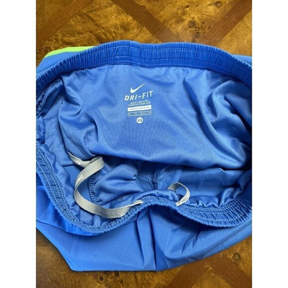 Nike Dri-Fit Athletic Shorts Women's Size XS Blue Green Lined Pull On 547381-402 - Picture 2 of 8